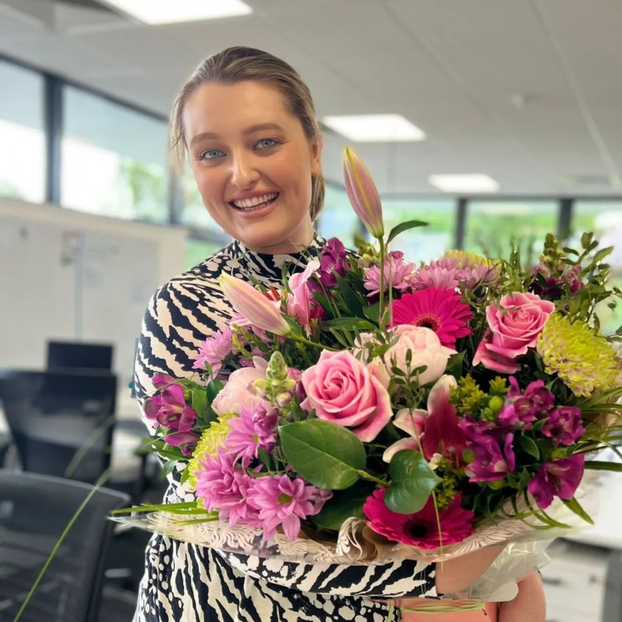 Hannah Hemsley, Head of People at Quad, gifted flowers