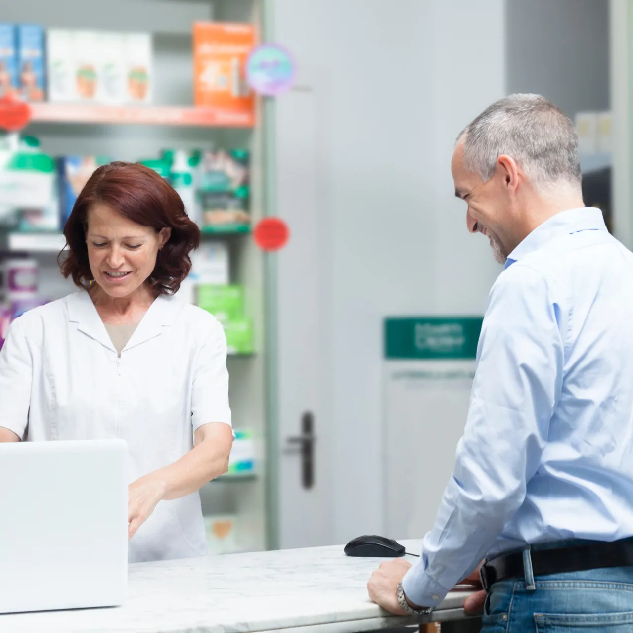 Pharmacist working in a retail pharmacy