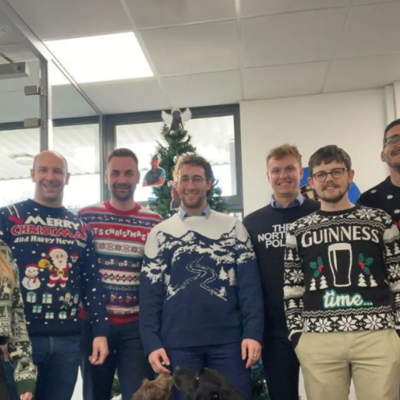 Quad wearing Christmas jumpers